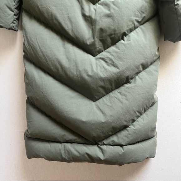 Aritzia Wilfred The Duvet Puffer Long Goose Down Coat Olive Green Size S - Picture 4 of 14